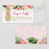 パイナップル熱帯フローラシャワーおむつラッフル エンクロージャーカード (正面/裏面)