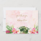 パイナップル熱帯フローラブライダルシャワーありがとう サンキューカード (裏面)