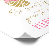 パイナップル熱帯フローラ誕生日好意サイン ポスター (角)