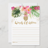 パイナップル熱帯フローラ赤ちゃんシャワーアドバイスカード 招待状 (正面)