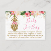 パイナップル熱帯フローラ赤ちゃんシャワーブックリクエスト エンクロージャーカード (正面)