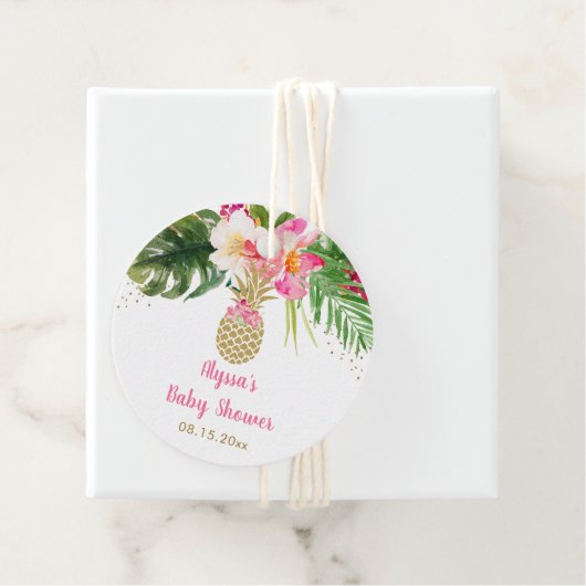 パイナップル熱帯フローラ赤ちゃんシャワー フェイバータグ (インサイチュ)