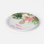 パイナップル熱帯フローラ赤ちゃんシャワー ペーパープレート (アングル)