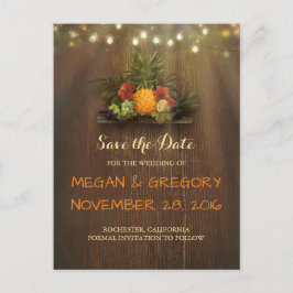 パイナップル熱帯ルアウ（ハワイ式宴会）ビーチ保存日 案内ポストカード