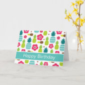 パイナップル熱帯夏 カード (黄色い花)