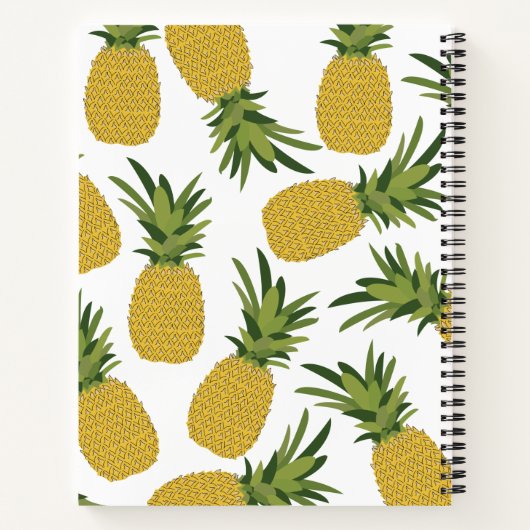 パイナップル熱帯果実パターンレシピクックブック ノートブック (裏面)