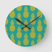 パイナップル熱帯果実 ラウンド壁時計 (正面)