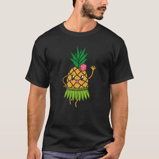 パイナップル熱帯果物食品こんにちは夏 Tシャツ (正面)