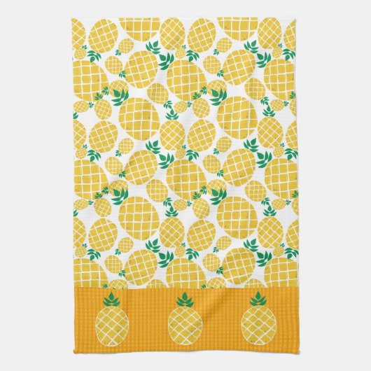 パイナップル熱帯柑橘島サマーフルーツ キッチンタオル (縦)