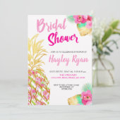 パイナップル熱帯植物性ブライダルルアウ(ハワイ式宴会) 招待状 (スタンド正面)