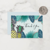 パイナップル熱帯葉サンキューカード ノートカード (正面/裏面インサイチュ)