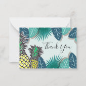 パイナップル熱帯葉サンキューカード ノートカード (正面)