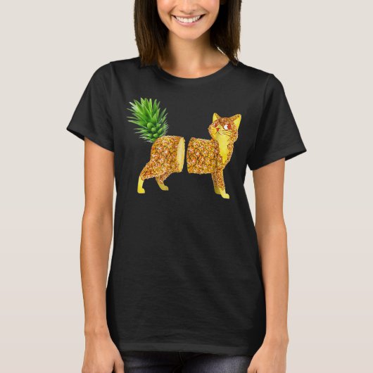 パイナップル猫 Tシャツ (正面)