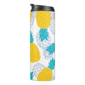 パイナップル白の背景、シームレスなパターン。 タンブラー (回転右)