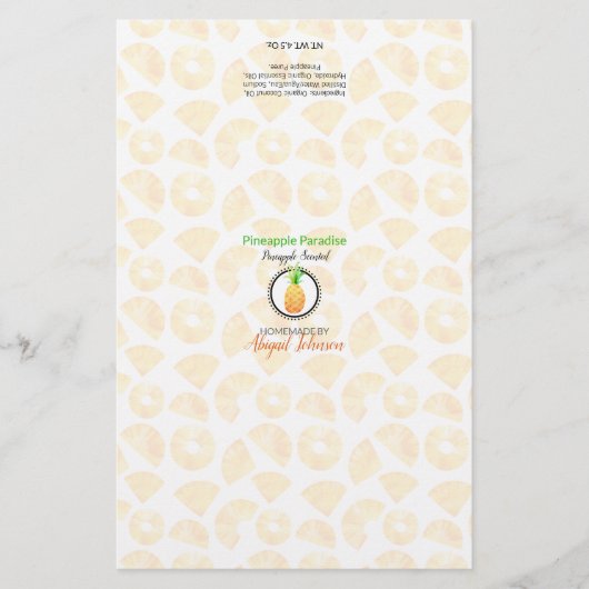 パイナップル石鹸の包装袋 |リネン紙 (正面)