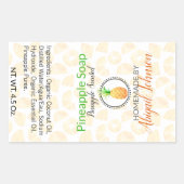 パイナップル石鹸 | Artisan Homemade |自家製ラベル 長方形シール (正面)