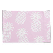 パイナップル竹ストライプのピンク&グリーンパターン 枕カバー (裏面-右)