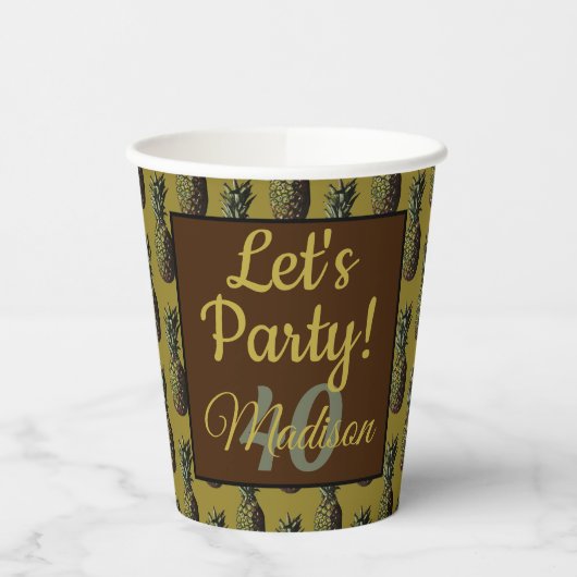 パイナップル紙カップ 紙コップ (左)