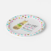 パイナップル紙皿7"のようなパーティーピンクの金ゴールド ペーパープレート (アングル)