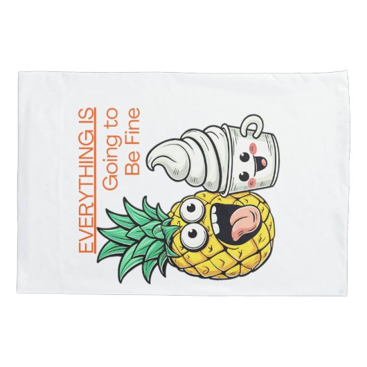 パイナップル素晴らしのアイスクリームにおもしろいなる 枕カバー (裏面)