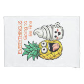 パイナップル素晴らしのアイスクリームにおもしろいなる 枕カバー (正面)