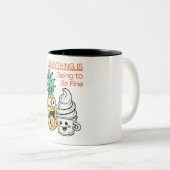 パイナップル素晴らしを泡立ておもしろいる ツートーンマグカップ (正面右)