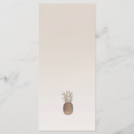 パイナップル素朴トロピカルハワイアンのメ結婚ニュー メニュー (裏面)