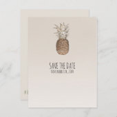 パイナップル素朴トロピカルハワイアン保存日 案内ポストカード (正面/裏面)
