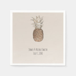 パイナップル素朴トロピカルハワイアン結婚ズ スタンダードカクテルナプキン