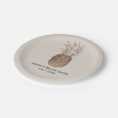 パイナップル素朴トロピカルハワイアン結婚ズ ペーパープレート (アングル)