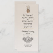 パイナップル素朴トロピカルハワイアン結婚式 プログラム (正面/裏面)