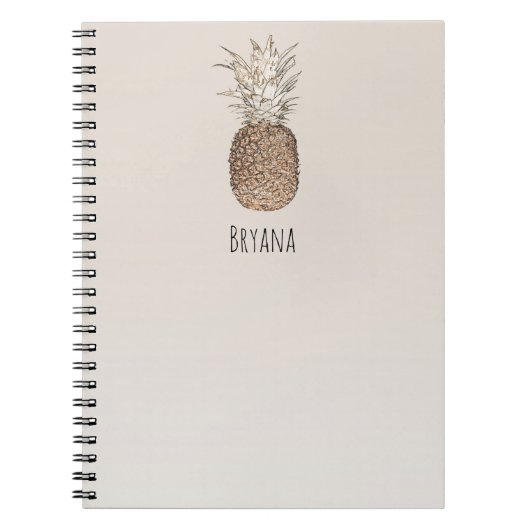 パイナップル素朴トロピカルハワイアン ノートブック (正面)