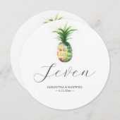 パイナップル結婚の円卓番号 招待状 (正面/裏面)
