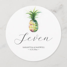 パイナップル結婚の円卓番号 招待状