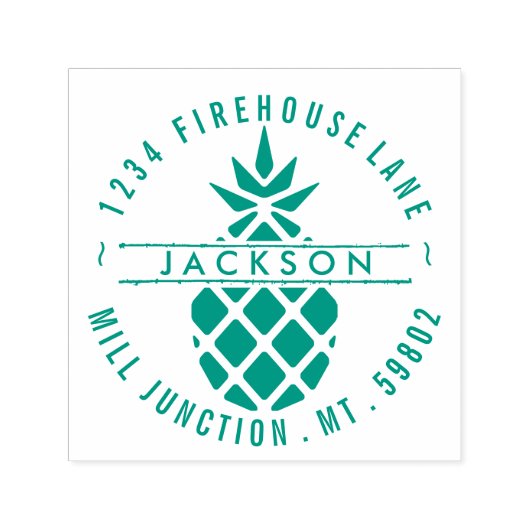 パイナップル自己インキング差出人住所スタンプ セルフインキングスタンプ (デザイン)