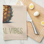 パイナップル茶タオル「熱帯の雰囲気のみ」 キッチンタオル (四つ折り)