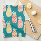 パイナップル落書きパターン キッチンタオル (四つ折り)