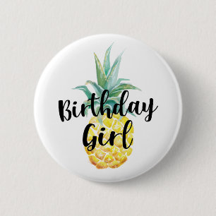 パイナップル誕生日の女の子ボタン 缶バッジ