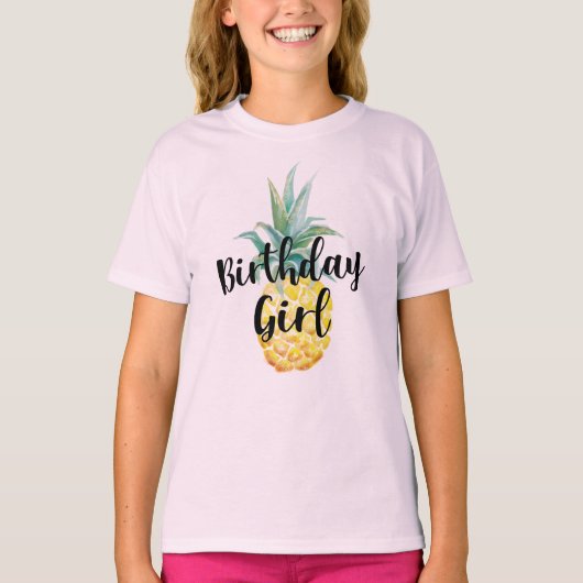 パイナップル誕生日ガールシャツ Tシャツ (正面)