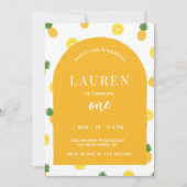 パイナップル誕生日サマールアウ(ハワイ式宴会)クラスモダン 招待状 (正面)