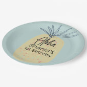 パイナップル誕生日トロピカルサマーアロハパーティー ペーパープレート (アングル)