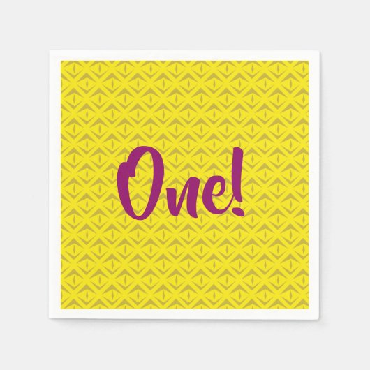 パイナップル誕生日パーティー スタンダードカクテルナプキン (正面)