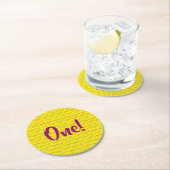 パイナップル誕生日パーティー ラウンドペーパーコースター (インサイチュ)