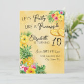 パイナップル誕生日招待状のようなパーティー 招待状 (スタンド正面)
