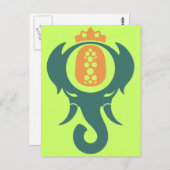 パイナップル象 ポストカード (正面/裏面)