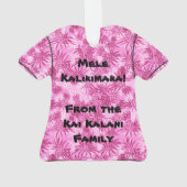 パイナップル迷彩柄のハワイの熱帯アロハワイシャツ オーナメント (裏面)