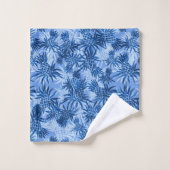 パイナップル迷彩柄のハワイの熱帯等位の青 バスタオルセット (ウォッシュタオル)