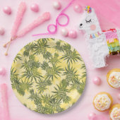 パイナップル迷彩柄ハワイアントロピカル ペーパープレート (パーティー)