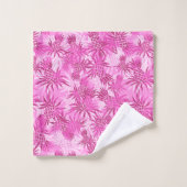 パイナップル迷彩柄ハワイアン熱帯座標 – ピンク バスタオルセット (ウォッシュタオル)