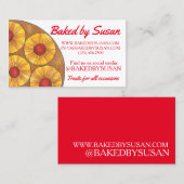 パイナップル逆さケーキ焼いたバイベーカリーデザート 名刺 (正面/裏面)